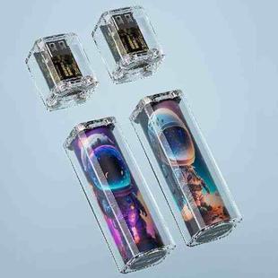 Portable Magnetic Charging Power Lipstick Combination Modeling Transparent Fast Charging Mobile Device, Specification: 2 Charger+2 Battery