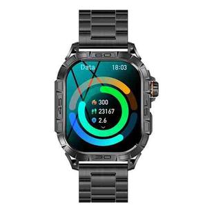 K63 1.96-Inch Heart Rate/Blood Oxygen Monitoring Bluetooth Call Sports Smart Watch, Color: Black Three-bead Steel