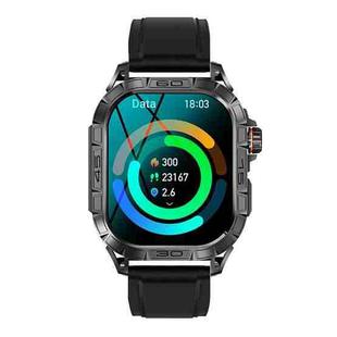 K63 1.96-Inch Heart Rate/Blood Oxygen Monitoring Bluetooth Call Sports Smart Watch, Color: Black Leather