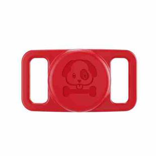For AirTag Tracker Pet Silicone Protective Case ?Anti-lost Waterproof Shell(Red)