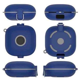 For Beats Fit Pro Switch Type Anti-fall Earphone Protective Case with Buckle Lanyard(Blue)