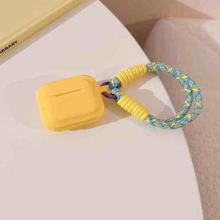 For AirPods 3 Dopamine Contrast Color Silicone Earphone Cover With Hand Strap(Yellow)