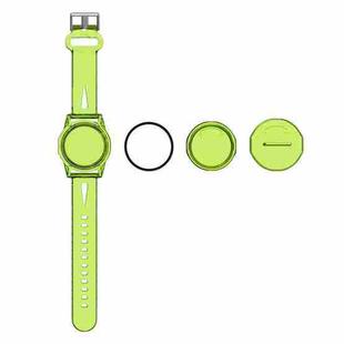 For AirTag PC+TPU Transparent Watch Strap Tracker Protective Case Anti-lost Device Cover, Color: Yellow