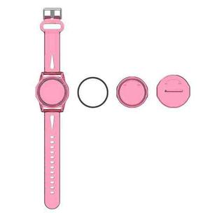 For AirTag PC+TPU Transparent Watch Strap Tracker Protective Case Anti-lost Device Cover, Color: Pink