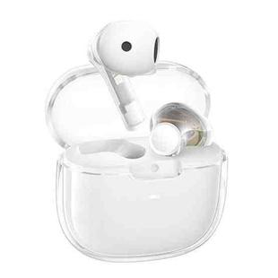 REMAX CozyBuds W18 Double ENC Intelligent Call Noise Reduction Wireless Earphone Transparent Shell Wireless Bluetooth Earphone(Ceramic White)