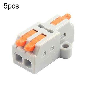 5pcs D1-2 Push Type Mini Wire Connection Splitter Quick Connect Terminal Block(Orange)