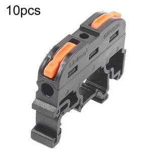 10pcs Guide Rail Type Replacement UK Quick Terminal Block 1 Input 1 Output(Black)