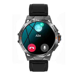 K62 1.43 Inch Waterproof Bluetooth Call Weather Music Smart Sports Watch, Color: Black Leather