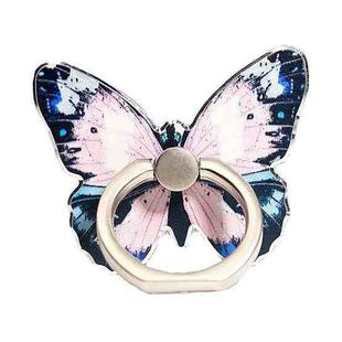 Cute Cartoon Butterfly Multifunctional Finger Ring Cell Phone Holder 360 Degree Rotating Universal Phone Ring Stand, Color: Blue