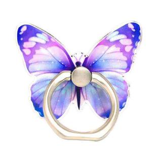 Cute Cartoon Butterfly Multifunctional Finger Ring Cell Phone Holder 360 Degree Rotating Universal Phone Ring Stand, Color: Purple