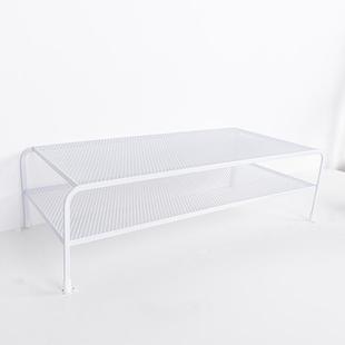 Computer Monitor Elevated Bracket Desk Wrought Iron Rack Organizer, Spec:  Double Layer