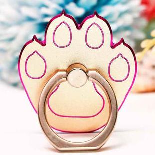 Multifunctional Metal Cartoon Cats Claw Cell Phone Ring Holder, Color: Rose Red Edge Golden