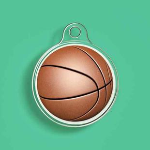 For Airtag Transparent TPU Painted Pattern Tracker Anti-fall Protective Case, Color: Basketball