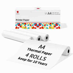 Phomemo 4rolls /Box A4 Writing Quick-Drying Thermal Paper 10-Year Long-Lasting For M832 / M833 / M834 / M835 Printer