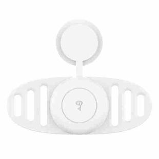 For Airtag Binaural Cover Waterproof Tracker Case Pet Collar Locator Silicone Cover, Color: White