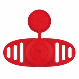 For Airtag Binaural Cover Waterproof Tracker Case Pet Collar Locator Silicone Cover, Color: Red