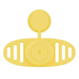 For Airtag Binaural Cover Waterproof Tracker Case Pet Collar Locator Silicone Cover, Color: Yellow