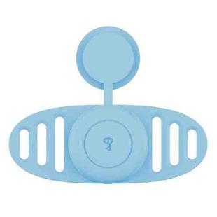 For Airtag Binaural Cover Waterproof Tracker Case Pet Collar Locator Silicone Cover, Color: Light Blue