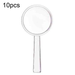 40mm 10pcs 3X Magnifying Glass Plastic Transparent Integrated Handheld HD Children Toy Magnifier