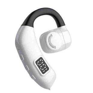 Bluetooth Headset Digital Display Hanging Ear OWS Stereo Sports Earbuds(White)