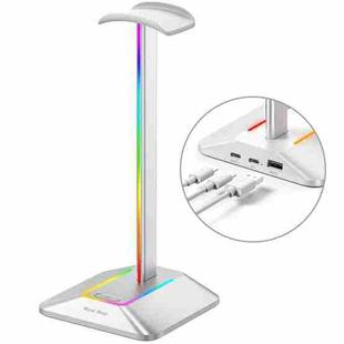 New Bee Dual Output Colorful Headset Display Rack HUB Expansion Headphone Holder, Color: Z8 Silver