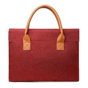 15.6 Inch Oxford Cloth Lightweight Portable Laptop Bag With PU Handle(Red)