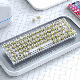 T-WOLF T40 68-Keys RGB Mixed Light Office Gaming Transparent Mechanical Keyboard(Yellow)