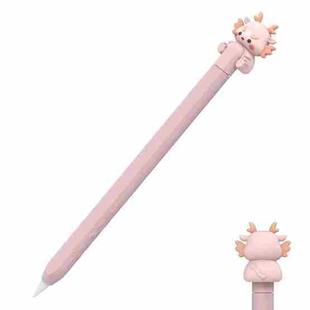 For Apple Pencil 2 AhaStyle Cartoon Dragon Pen Case Capacitive Stylus Silicone Cover(Pink)