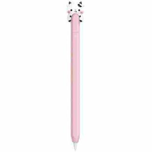 For Apple Pencil (USB-C) AhaStyle PT129-3 Stylus Cover Silicone Cartoon Protective Case, Style: Pink Cow