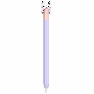 For Apple Pencil (USB-C) AhaStyle PT129-3 Stylus Cover Silicone Cartoon Protective Case, Style: Purple Cow