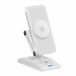 3-In-1 Magsafe Rotating Folding Magnetic Desktop Wireless Charger(White)