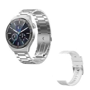 GT3Pro 1.28-Inch Health Monitoring Bluetooth Call Smart Watch With NFC, Color: Silver Three-bead Steel