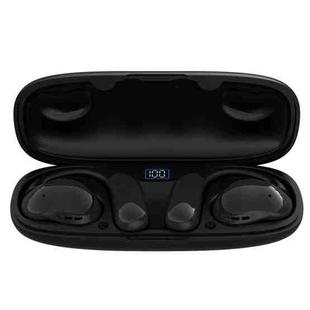 OWS Hanging Ear Bluetooth Earphones With Digital Display Charging Compartment(Black)