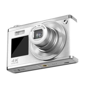 4K HD Optical Zoom Digital Camera 60MP Dual Screen Selfie Camera, No Memory(White)