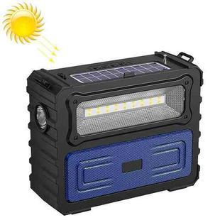 DV-690 Dual LED Light Solar Wireless Bluetooth Speaker Outdoor Camping FM Radio(Blue)
