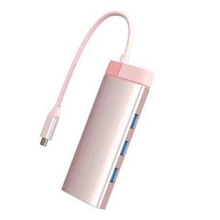 BS5A 5 In 1 Type-C Docking Station Multi-Function USB Hub Computer Converter(Pink)