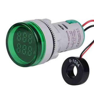 SINOTIMER ST16VA Round 22mm LED Digital Display AC Voltage Current Indicator AC 60-500V 0-100A(04 Green)