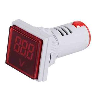 SINOTIMER ST17V AC Voltage Signal Indicator 22mm Square LED Digital Display Voltage Head AC 60-500V(01 Red)