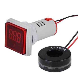 SINOTIMER ST17A Square 22mm LED Digital Display Signal Light AC Current Indicator 0-100A(01 Red)