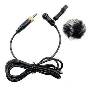 3.5mm Straight Internal Thread Plug Wireless Transmitting Lavalier Microphone, Length: 2m(Rabbit Fur Windproof Cover)