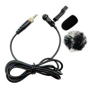 3.5mm Straight Internal Thread Plug Wireless Transmitting Lavalier Microphone, Length: 3m(Sponge Cover+Rabbit Fur Windproof Cover)
