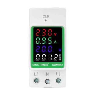 SINOTIMER DIN Rail AC Digital Display Current Voltage Power Electricity Multi-Function Tester, Model: SDM012-1