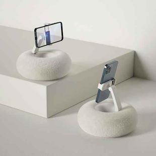 Pillow Phone Tablet Rotating Holder Lazy Desktop Bed Live Stand, Color: Single Axis Clip-Beige