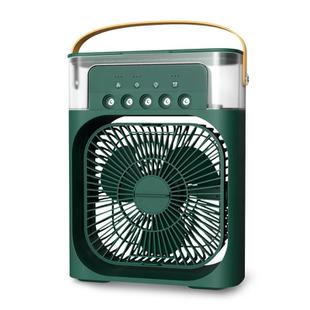 Five-hole Spray Small Fan Humidifier Air Conditioner With LED Night Light(Green)