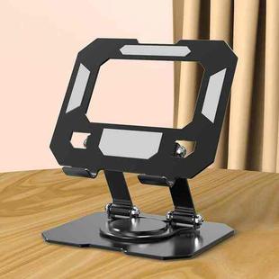 Aluminum Alloy Cooling Tablet Stand Rotatable Adjustable Base Support(Black)