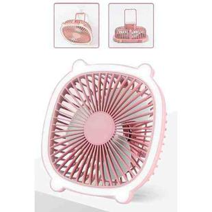 Rechargeable Table Fan With Reading LED Light  3 Wind Speed Adjustment(Pink)