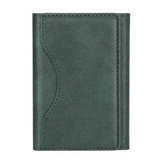 Tri-fold Magnetic Leather Wallet Card Holder for iPhone 15/14/13/12 Series(Green)