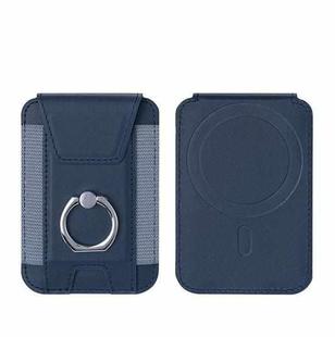 Magsafe Card Holder with Ring Elastic Wallet For iPhone 15/14/13/12 Series(Deep Blue)