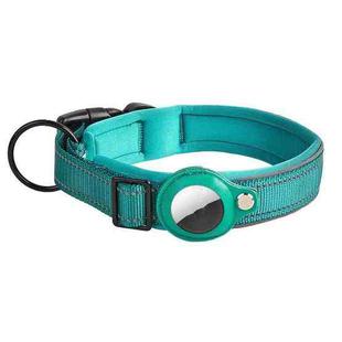 For AirTag Tracker Dog Collar Neoprene Lining Reflective Pet Collar, Size: S(Royal Blue)