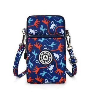 Crossbody Mobile Phone Bag Vertical Coin Purse with Armband for Women(Dark Blue Monkey)